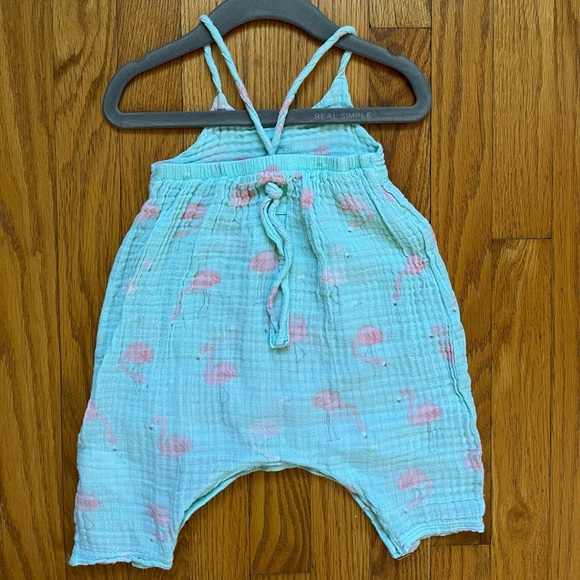 Angel Dear Tie Back Romper- Flamingos - Picture 2 of 3